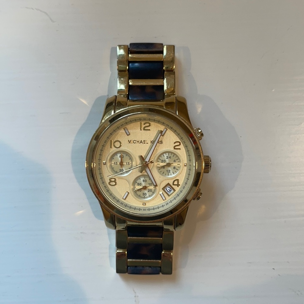 Michael Kors Gold & Tortoise Shell Watch
